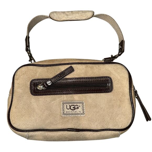 RARE Ugg MINI Handbag Shoulder Bag Purse 8x5x1" Suede Shearling Pouch MINTcond. - Picture 1 of 8